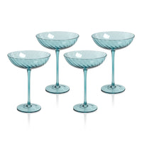 Zodax Sesto Optic Swirl Cocktail Glasses, Blue, Set of 4