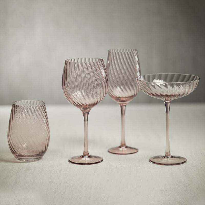 Zodax Sesto Optic Swirl Red Wine Glasses, Lilac, Set of 4