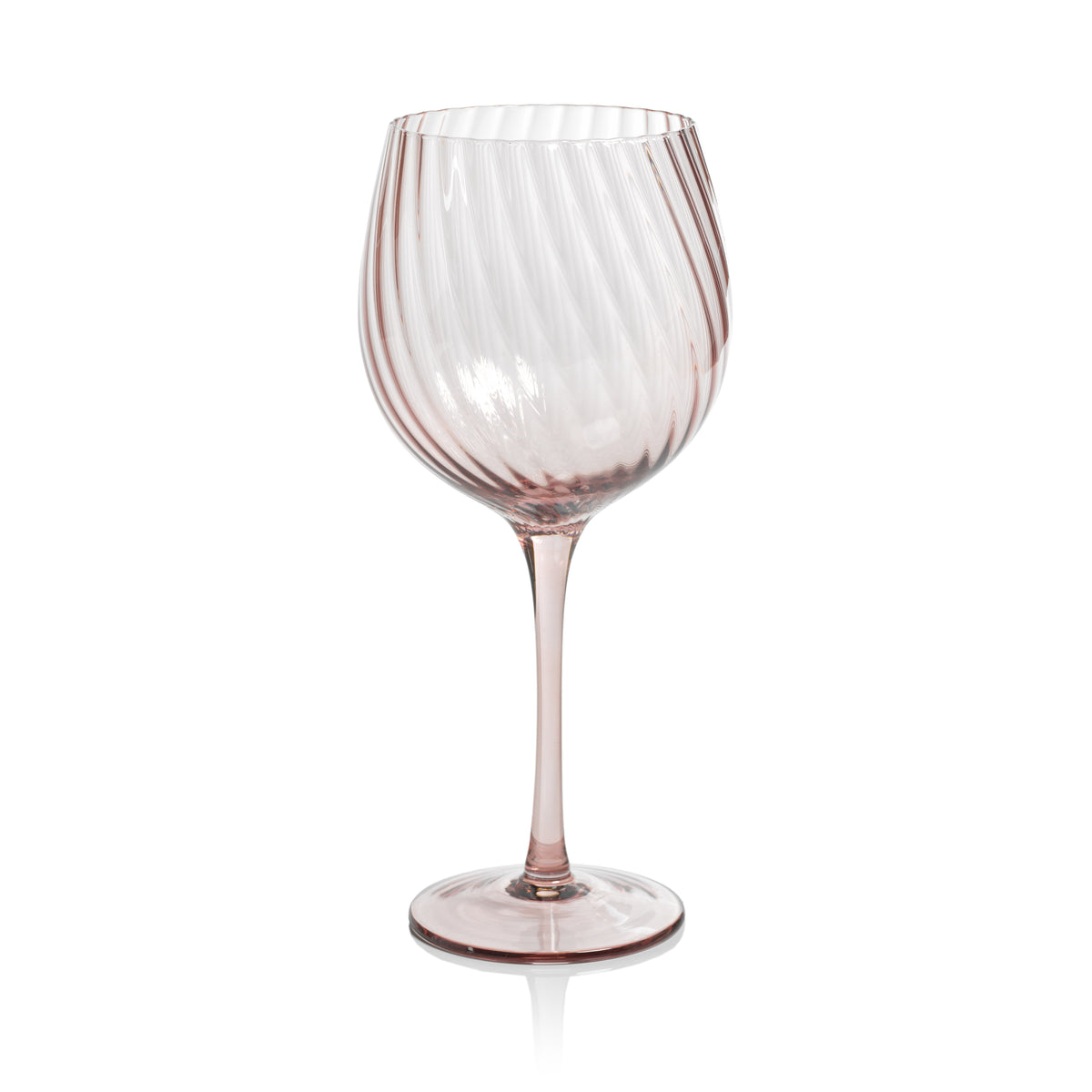 Zodax Sesto Optic Swirl Red Wine Glasses, Lilac, Set of 4