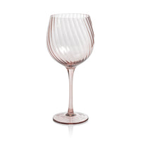 Zodax Sesto Optic Swirl Red Wine Glasses, Lilac, Set of 4
