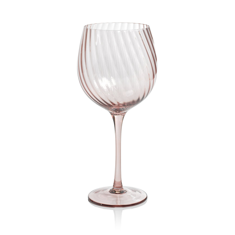 Zodax Sesto Optic Swirl Red Wine Glasses, Lilac, Set of 4