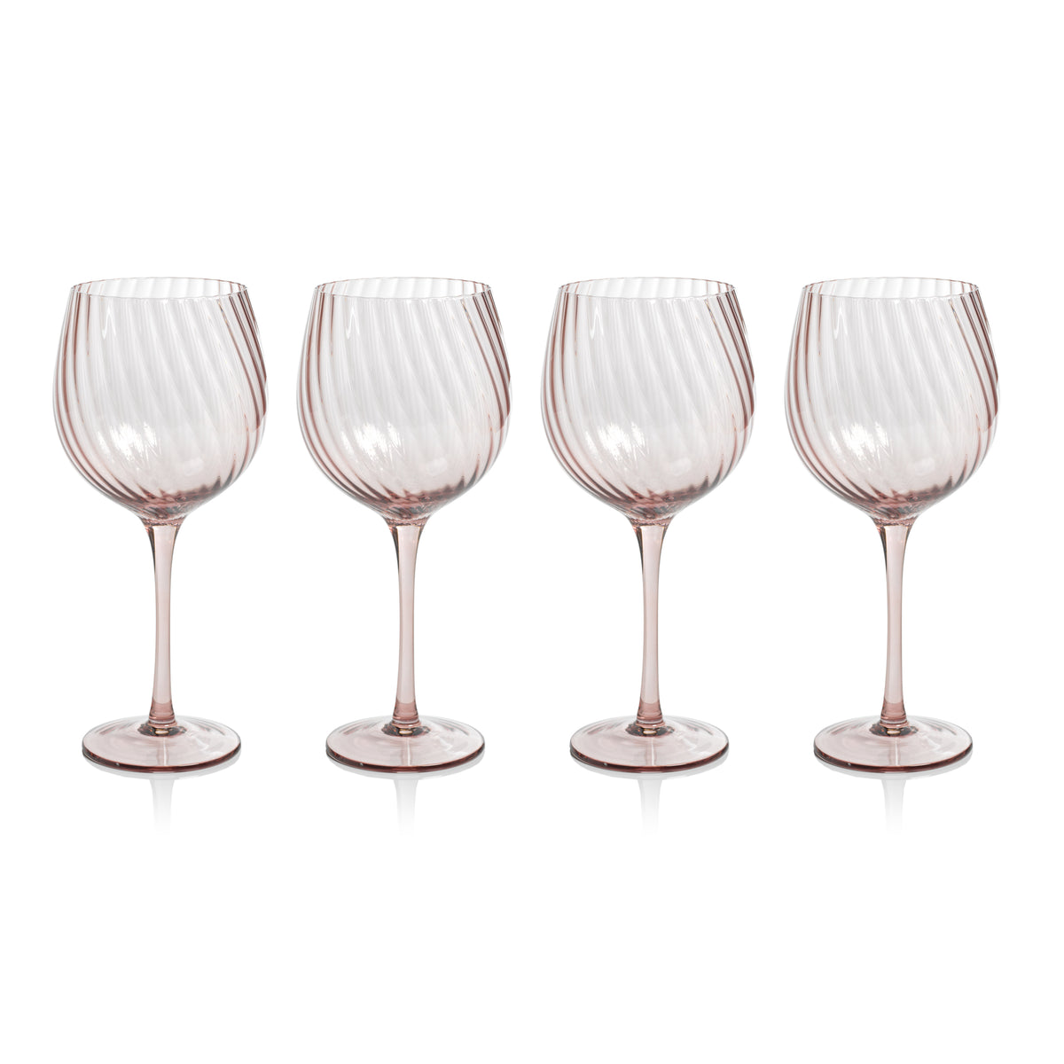 Zodax Sesto Optic Swirl Red Wine Glasses, Lilac, Set of 4