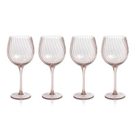 Zodax Sesto Optic Swirl Red Wine Glasses, Lilac, Set of 4