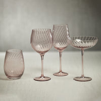 Zodax Sesto Optic Swirl Cocktail Glasses, Lilac, Set of 4