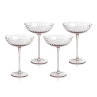Zodax Sesto Optic Swirl Cocktail Glasses, Lilac, Set of 4