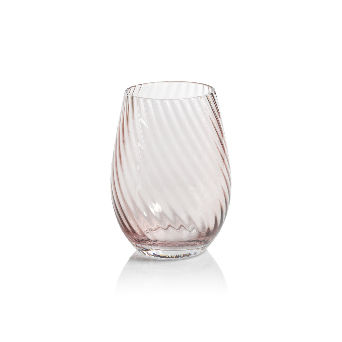 Zodax Sesto Optic Swirl Stemless Glasses, Lilac, Set of 4