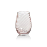 Zodax Sesto Optic Swirl Stemless Glasses, Lilac, Set of 4