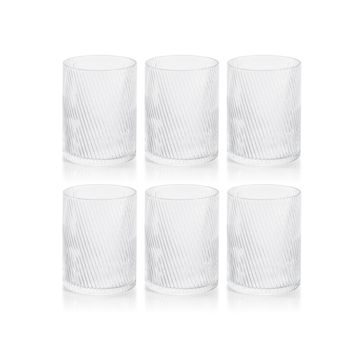 Zodax Chadwell Rippled Rock Glasses, Set of 6