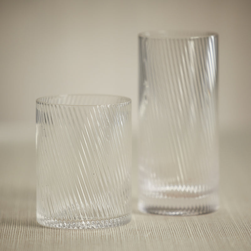 Zodax Chadwell Rippled Highball Glasses, Set of 6