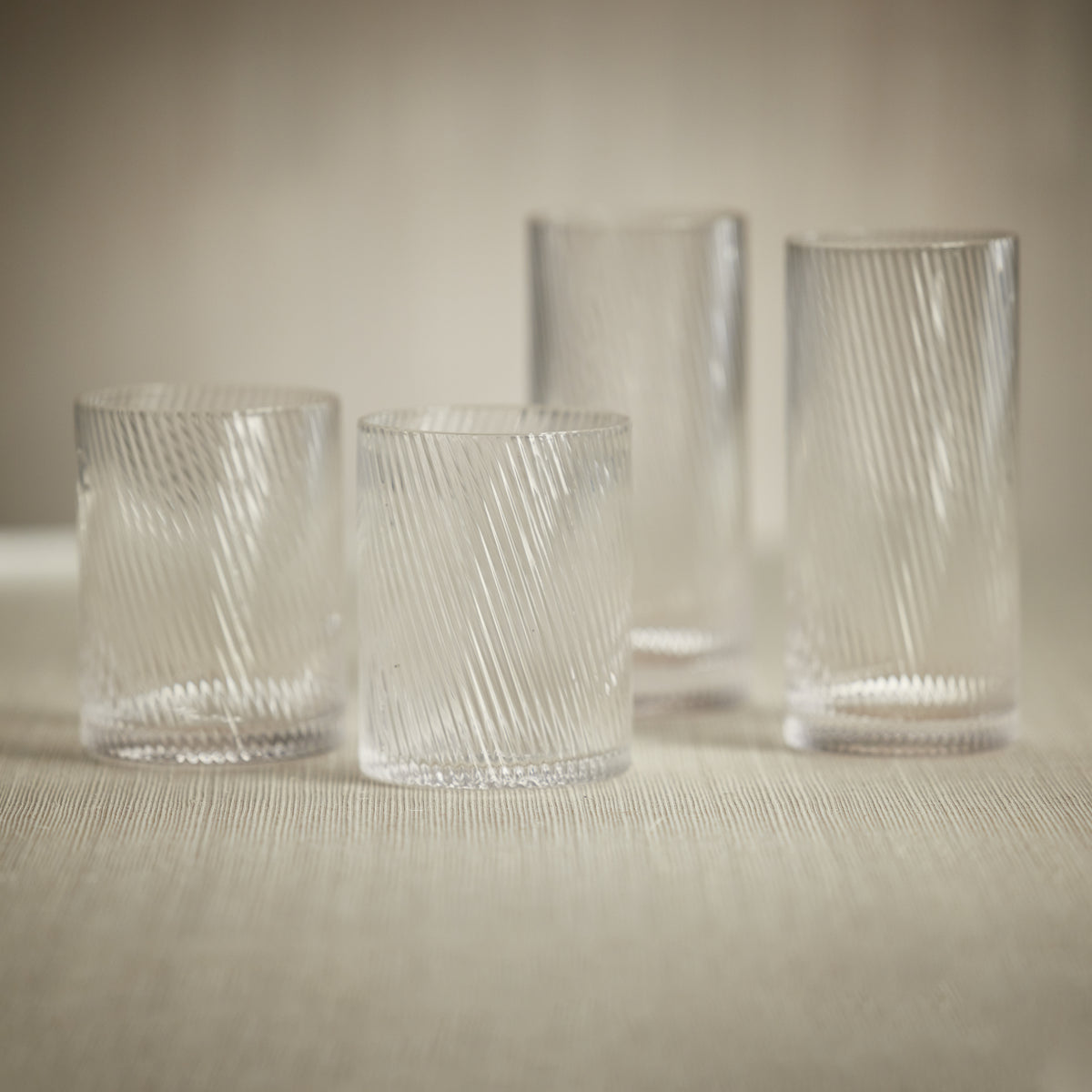 Zodax Chadwell Rippled Highball Glasses, Set of 6
