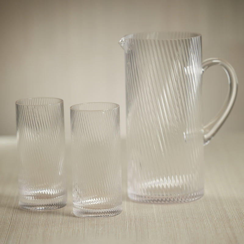 Zodax Chadwell Rippled Highball Glasses, Set of 6