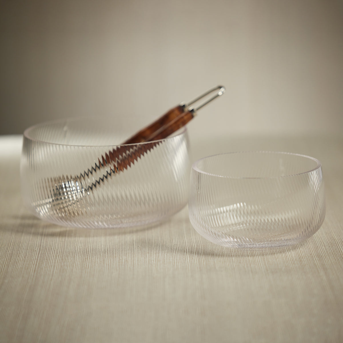 Zodax Chadwell 6.25" Rippled Glass Bowls, Set of 2