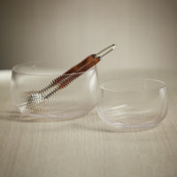 Zodax Chadwell 6.25" Rippled Glass Bowls, Set of 2