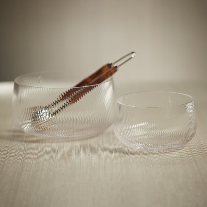 Zodax Chadwell 6.25" Rippled Glass Bowls, Set of 2