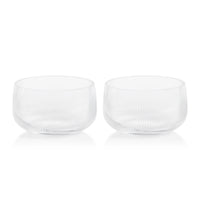 Zodax Chadwell 6.25" Rippled Glass Bowls, Set of 2