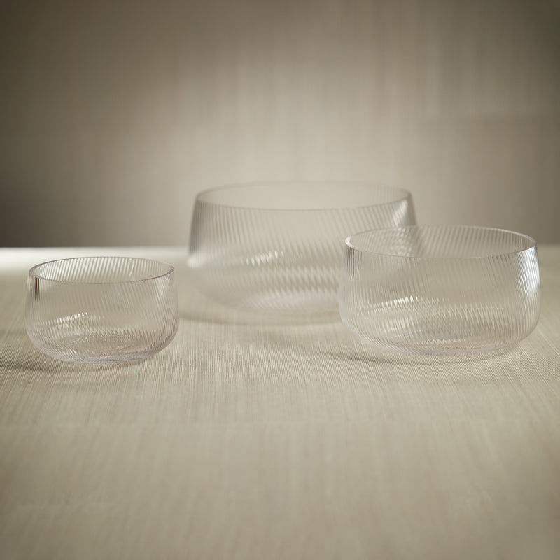 Zodax Chadwell Rippled Glass Bowl, 8.25"
