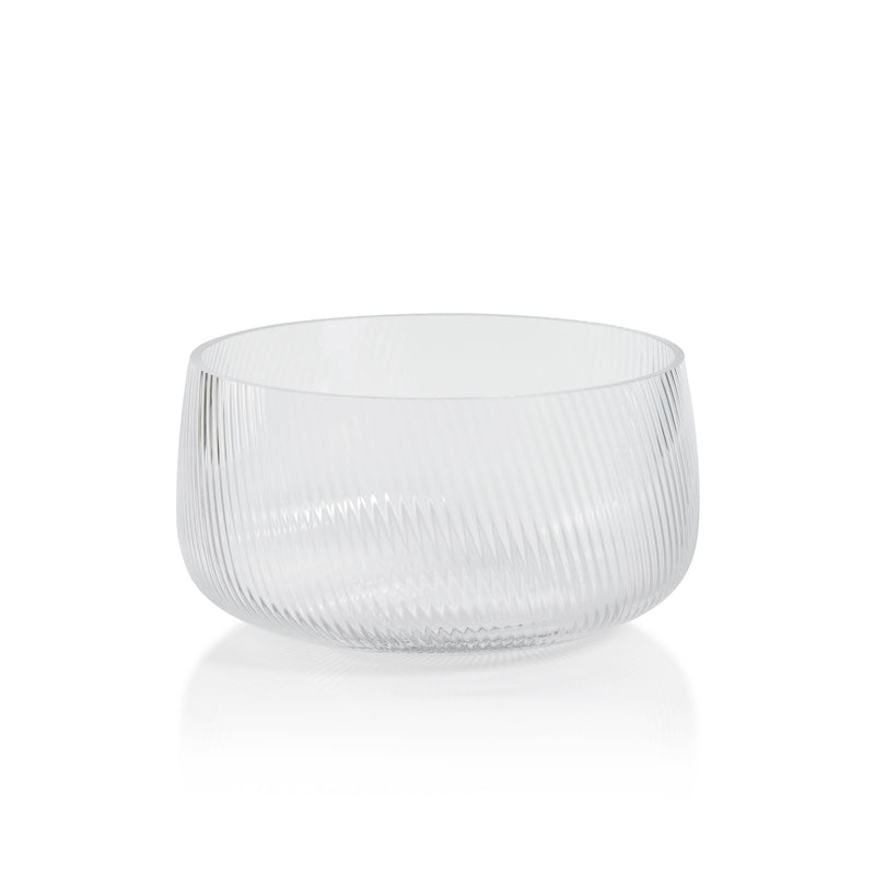 Zodax Chadwell Rippled Glass Bowl, 8.25"