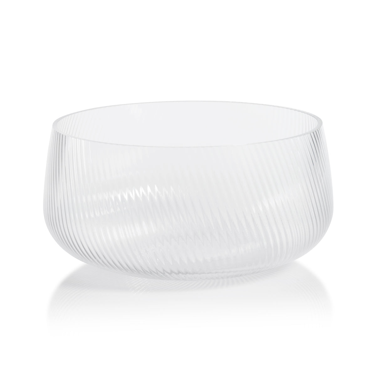 Zodax Chadwell Rippled Glass Bowl, 10.75"