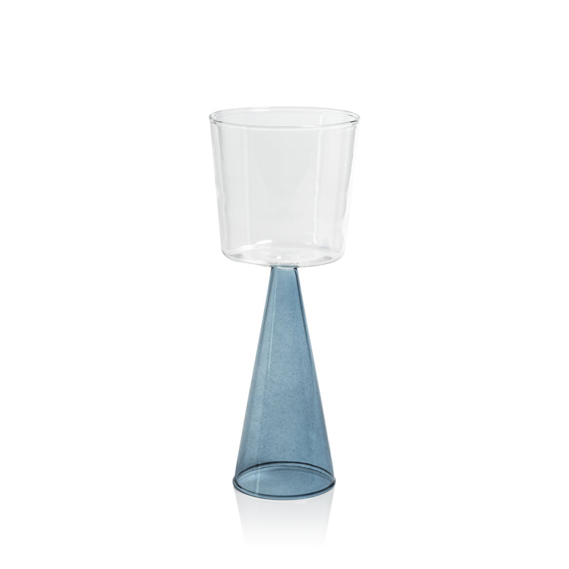 Zodax Viterbo Wine Red Wine Glasses, Blue, Set of 4