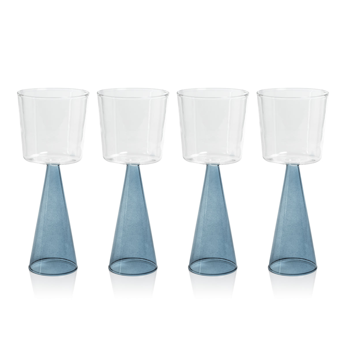 Zodax Viterbo Wine Red Wine Glasses, Blue, Set of 4