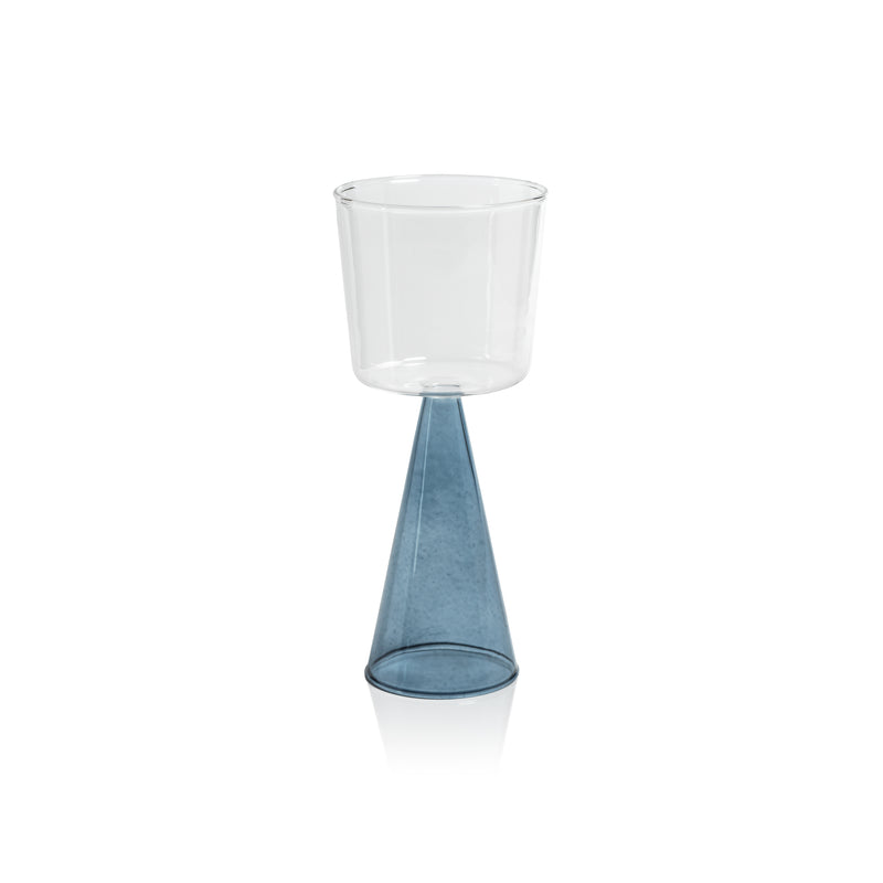 Zodax Viterbo Wine White Wine Glasses, Blue, Set of 4