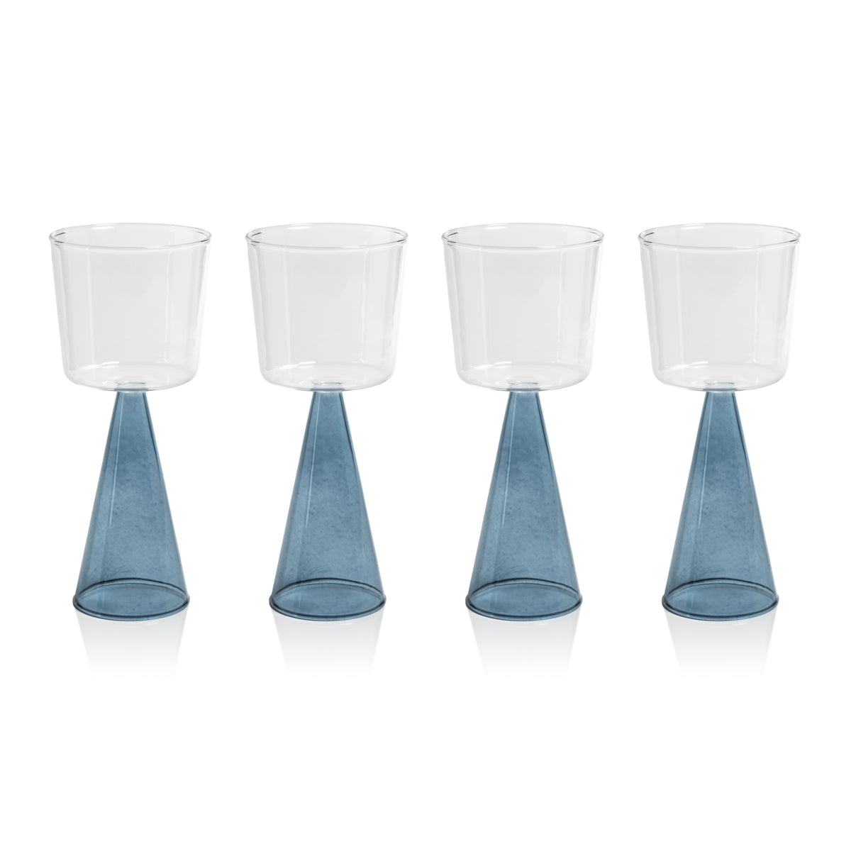 Zodax Viterbo Wine White Wine Glasses, Blue, Set of 4