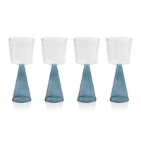 Zodax Viterbo Wine White Wine Glasses, Blue, Set of 4