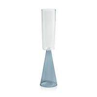 Zodax Viterbo Champagne Flutes, Blue, Set of 4
