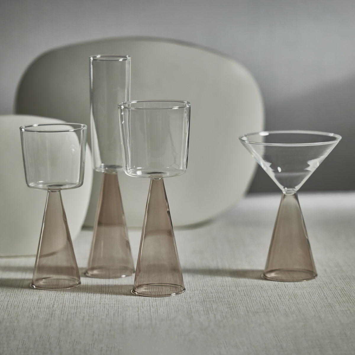 Zodax Viterbo Wine Red Wine Glasses, Smoke, Set of 4