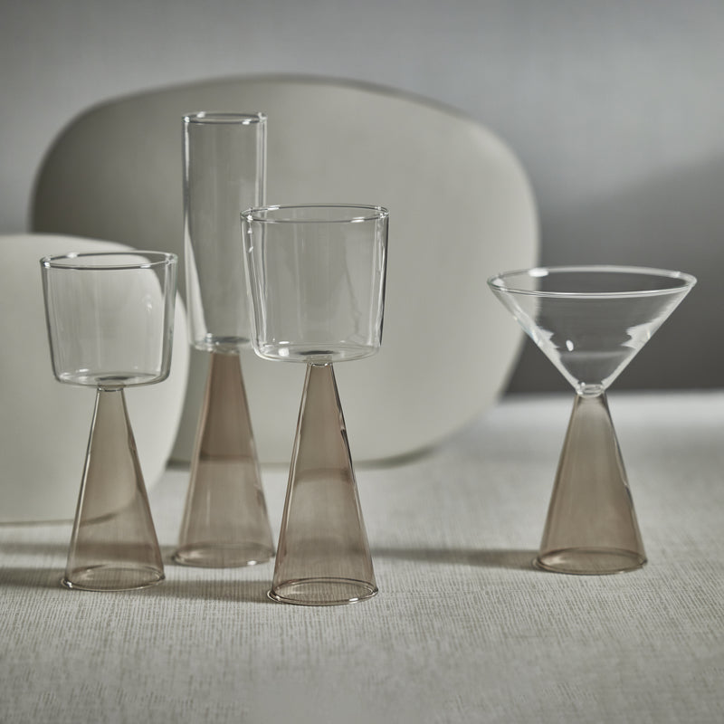 Zodax Viterbo Wine Red Wine Glasses, Smoke, Set of 4