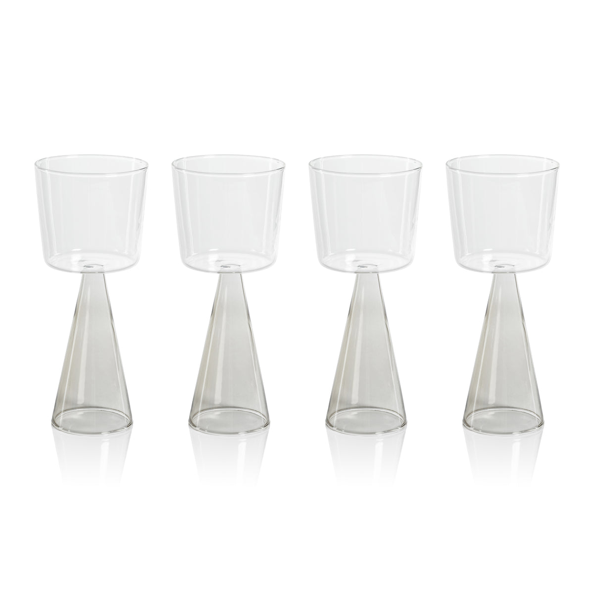 Zodax Viterbo Wine White Wine Glasses, Smoke, Set of 4