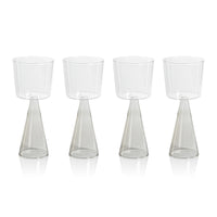Zodax Viterbo Wine White Wine Glasses, Smoke, Set of 4