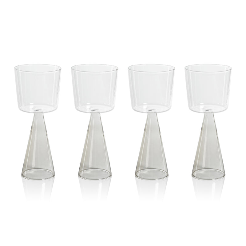 Zodax Viterbo Wine White Wine Glasses, Smoke, Set of 4