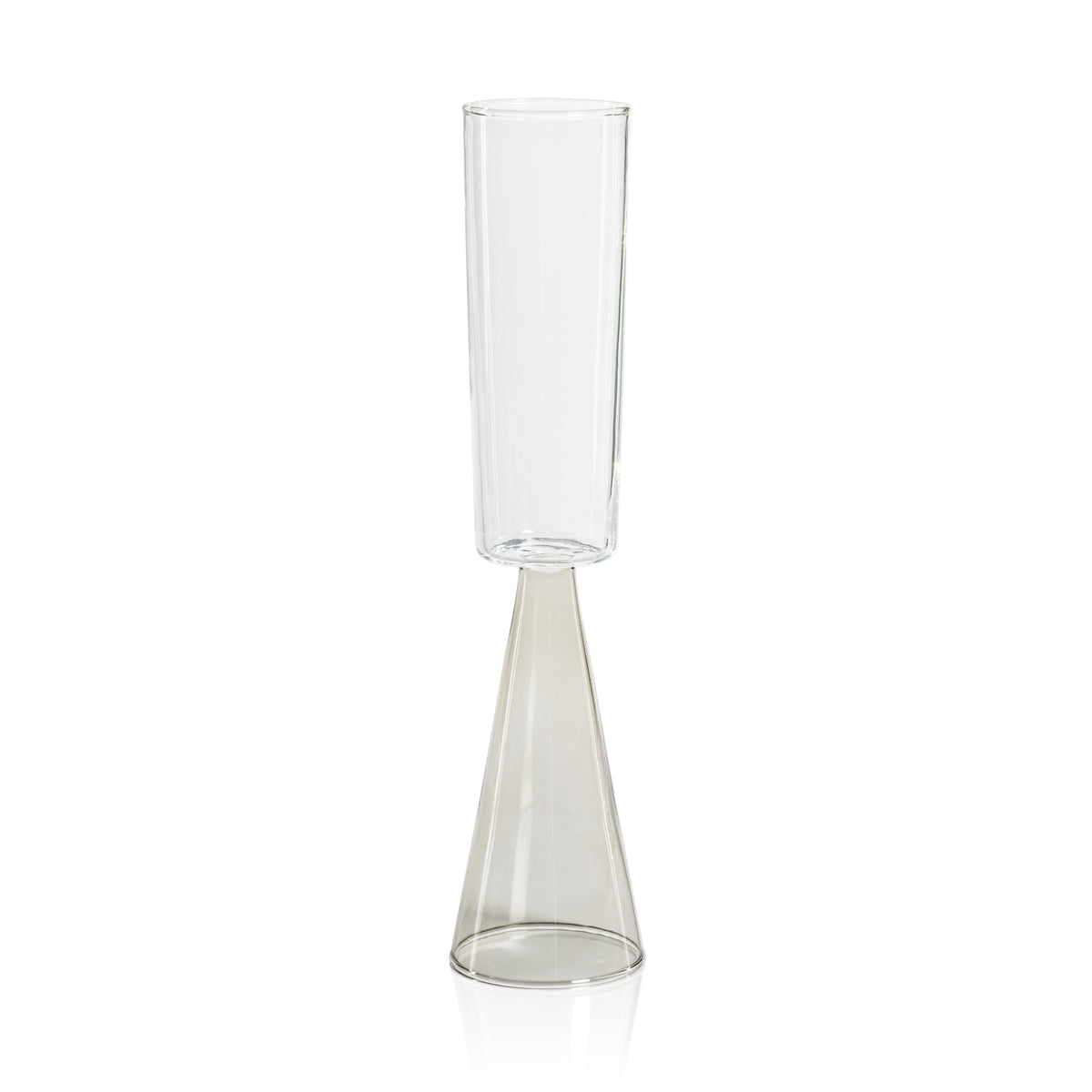 Zodax Viterbo Champagne Flutes, Smoke, Set of 4