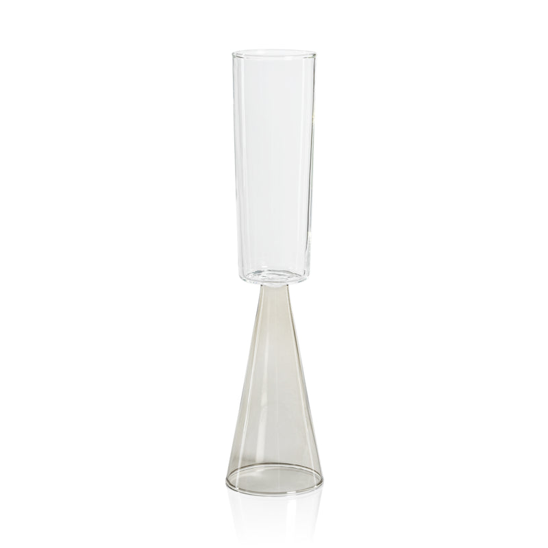 Zodax Viterbo Champagne Flutes, Smoke, Set of 4