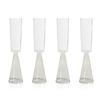 Zodax Viterbo Champagne Flutes, Smoke, Set of 4