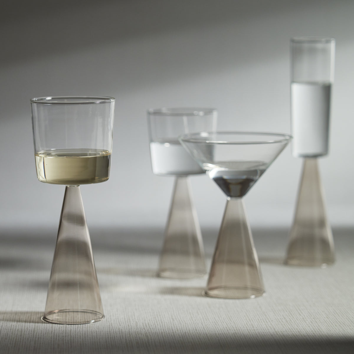 Zodax Viterbo Martini Glasses, Smoke, Set of 4