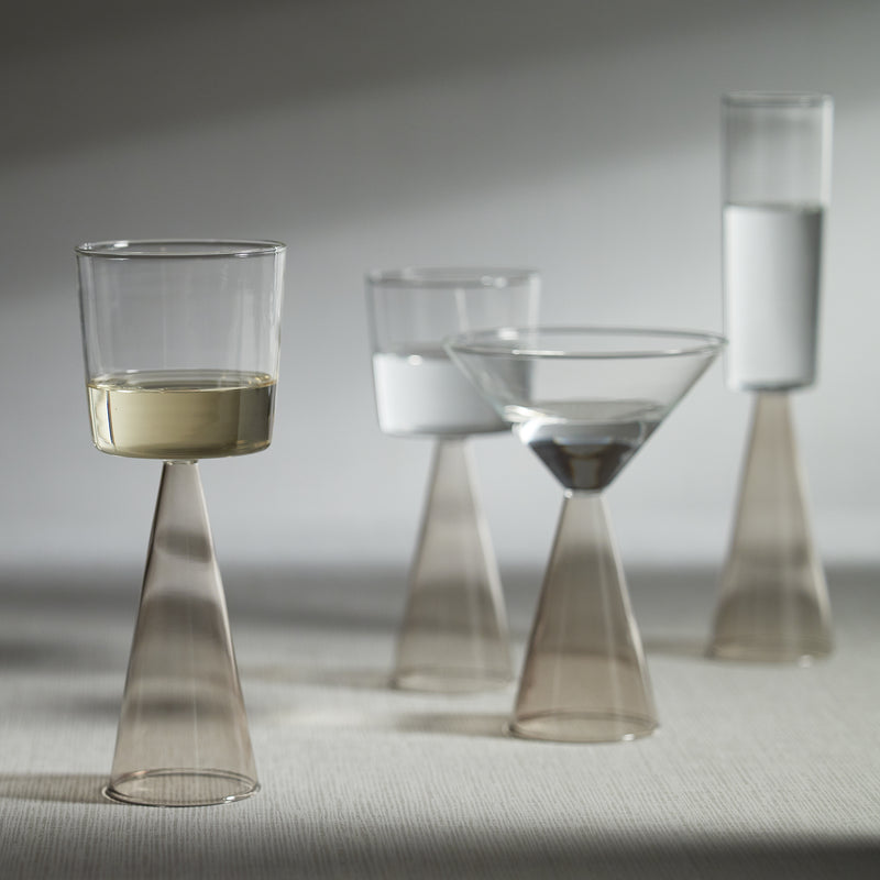 Zodax Viterbo Martini Glasses, Smoke, Set of 4