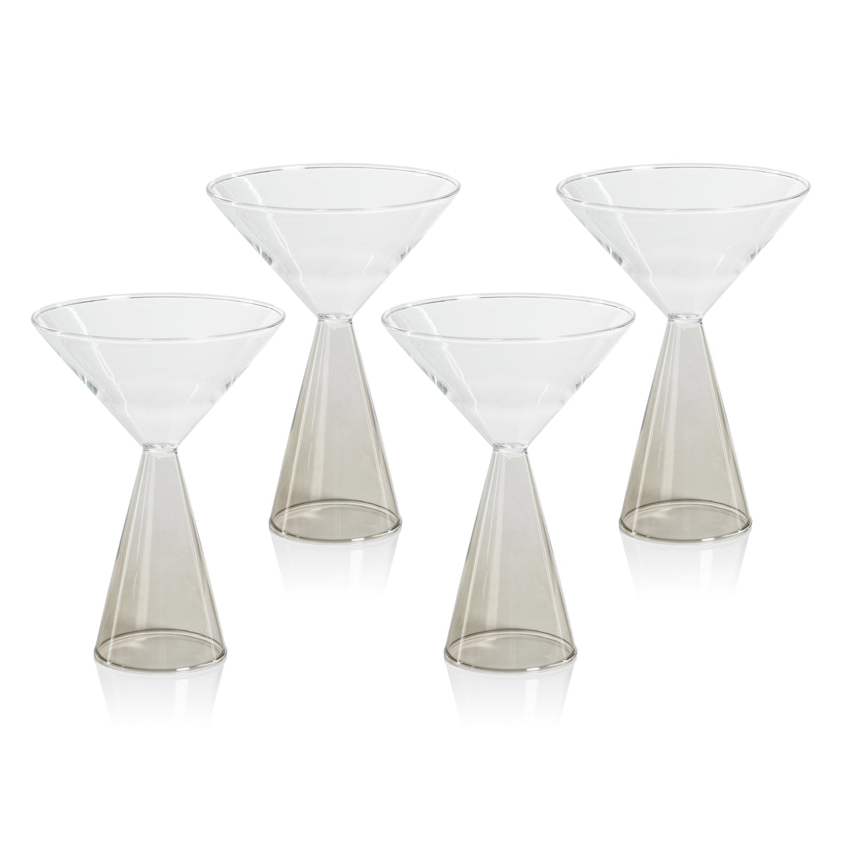 Zodax Viterbo Martini Glasses, Smoke, Set of 4