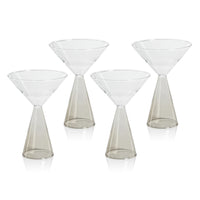 Zodax Viterbo Martini Glasses, Smoke, Set of 4