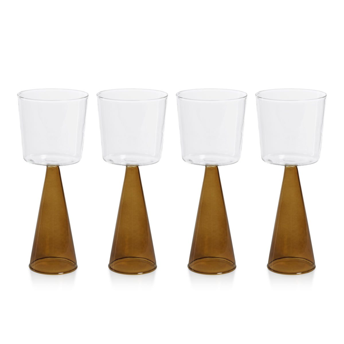 Zodax Viterbo Wine Red Wine Glasses, Amber, Set of 4