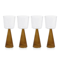 Zodax Viterbo Wine Red Wine Glasses, Amber, Set of 4