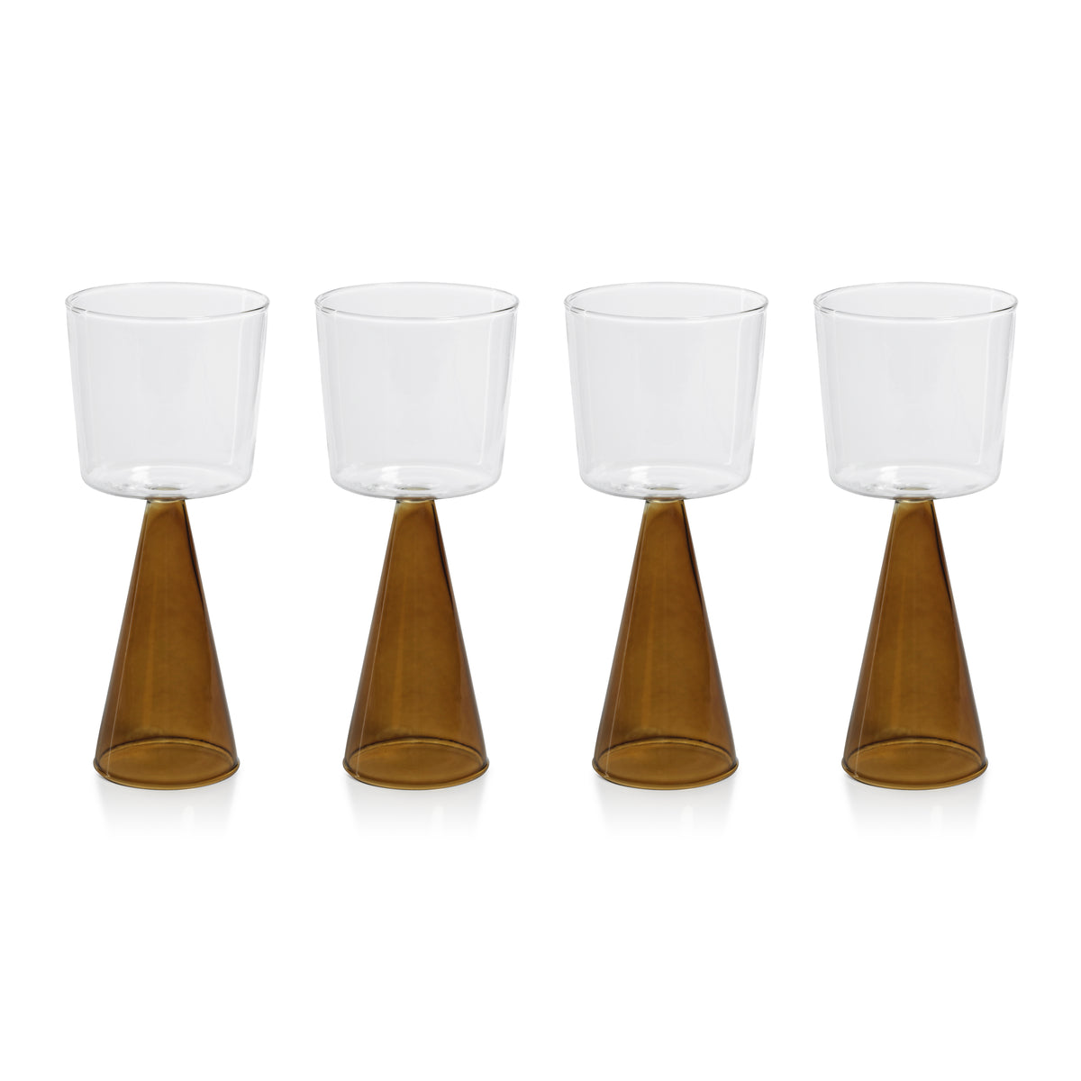Zodax Viterbo Wine White Wine Glasses, Amber, Set of 4
