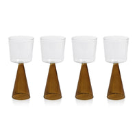 Zodax Viterbo Wine White Wine Glasses, Amber, Set of 4