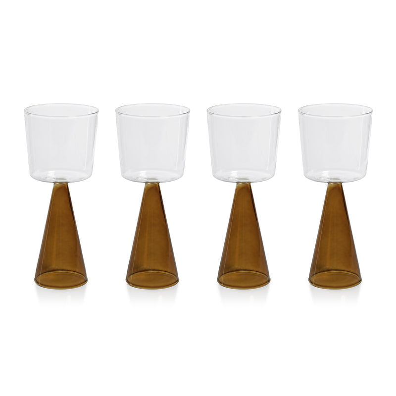 Zodax Viterbo Wine White Wine Glasses, Amber, Set of 4