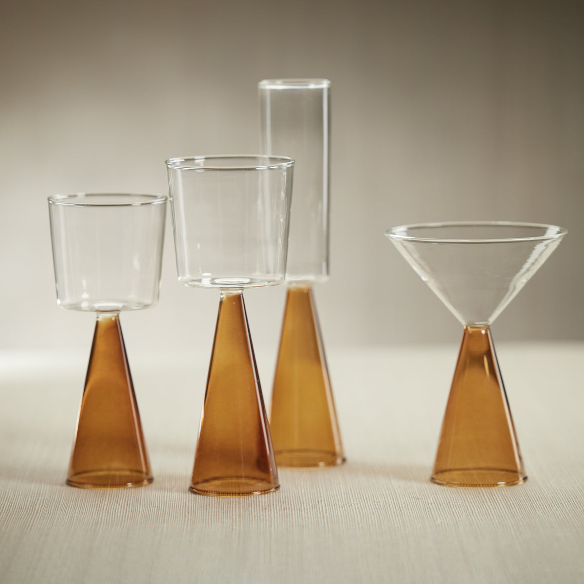 Zodax Viterbo Champagne Flutes, Amber, Set of 4