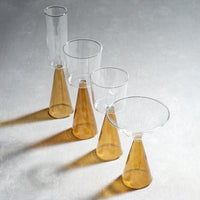 Zodax Viterbo Champagne Flutes, Amber, Set of 4