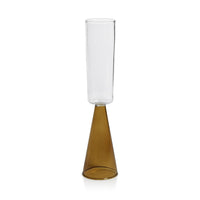 Zodax Viterbo Champagne Flutes, Amber, Set of 4
