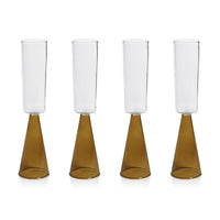 Zodax Viterbo Champagne Flutes, Amber, Set of 4