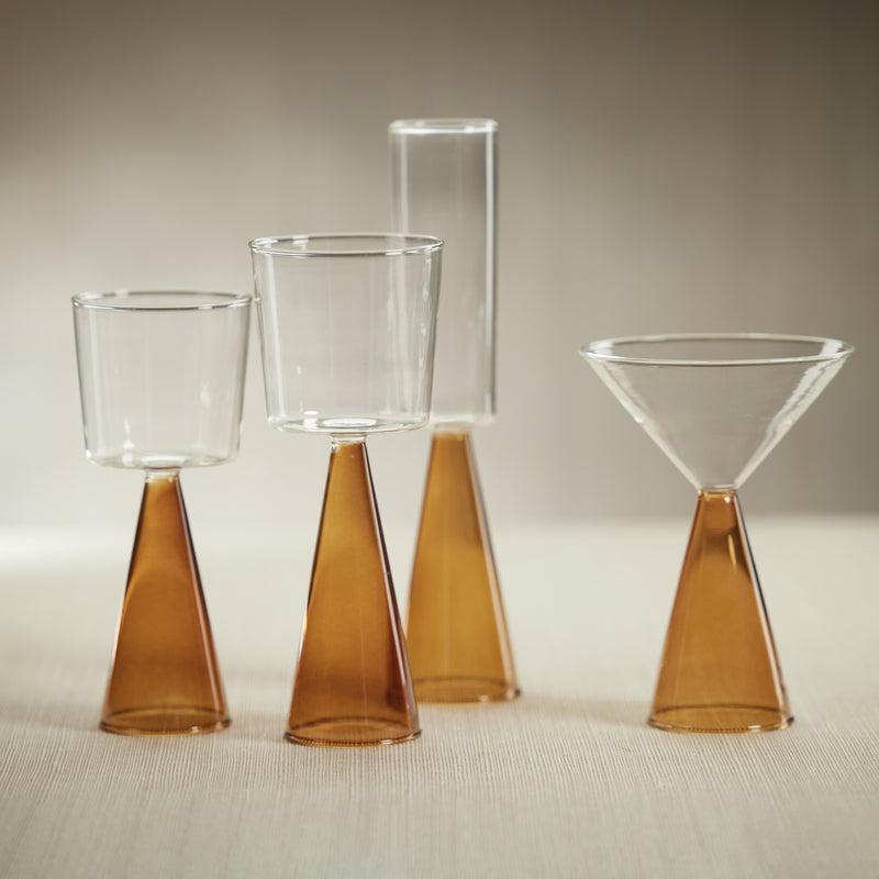 Zodax Viterbo Martini Glasses, Amber, Set of 4